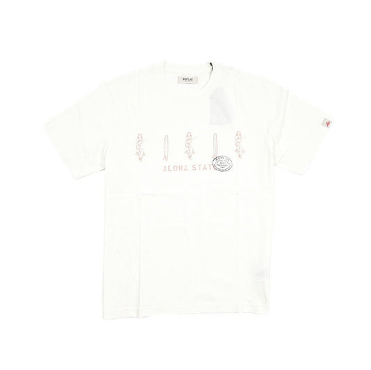 REPLAY コットン100% 半袖Tシャツ ホワイト L | GUARDAROBA MILANO OFFICIAL STORE