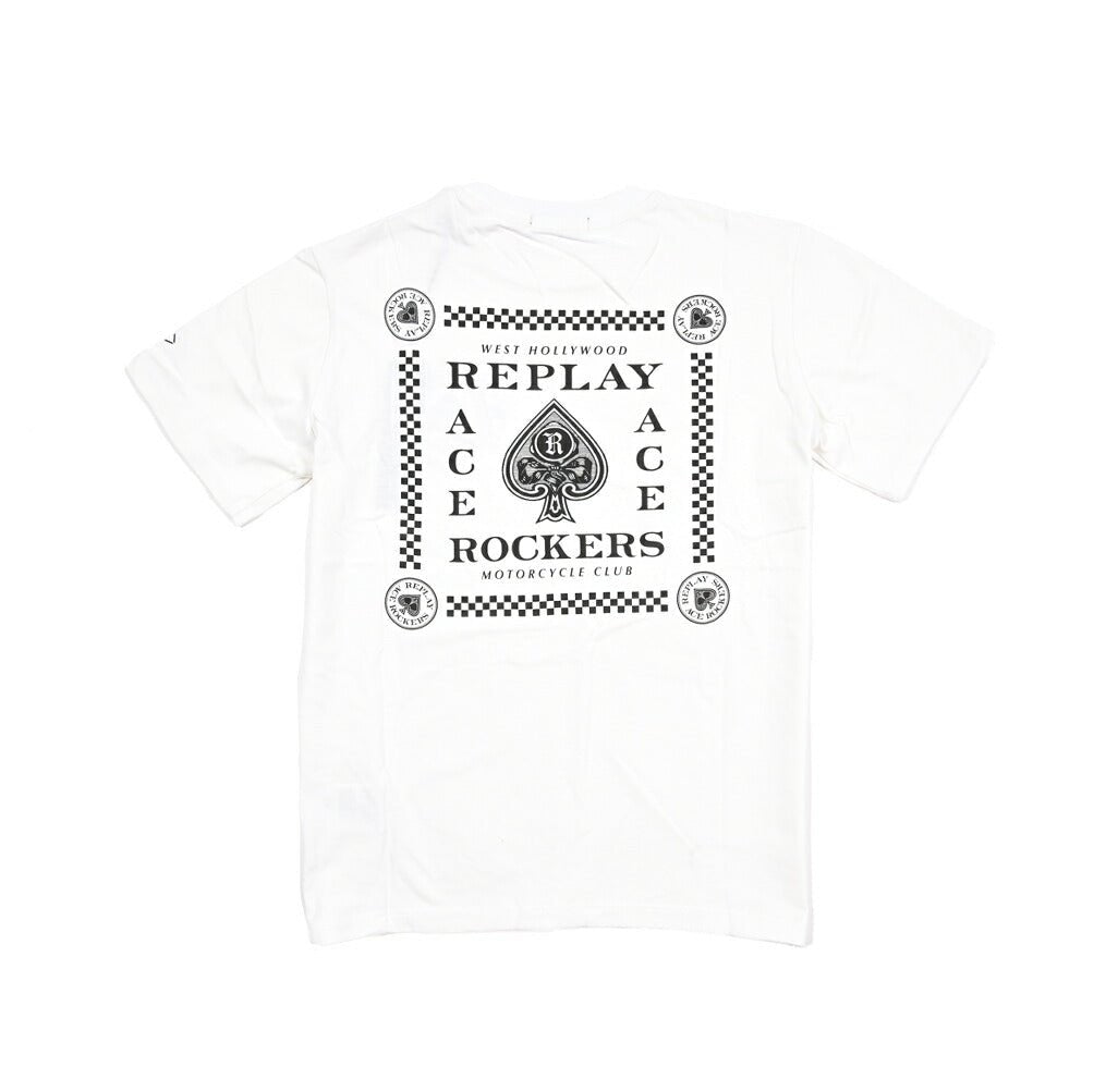 REPLAY コットン100% 半袖Tシャツ ホワイト S | GUARDAROBA MILANO OFFICIAL STORE