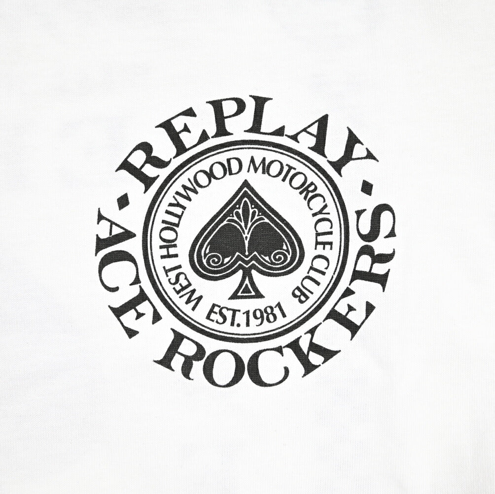 REPLAY コットン100% 半袖Tシャツ ホワイト S | GUARDAROBA MILANO OFFICIAL STORE