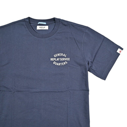 REPLAY オーガニックコットン100% 半袖Tシャツ ネイビー L | GUARDAROBA MILANO OFFICIAL STORE