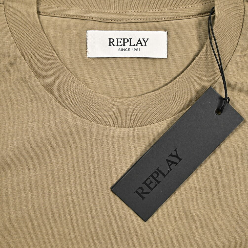 REPLAY コットン100% 半袖Tシャツ カーキグリーン L | GUARDAROBA MILANO OFFICIAL STORE
