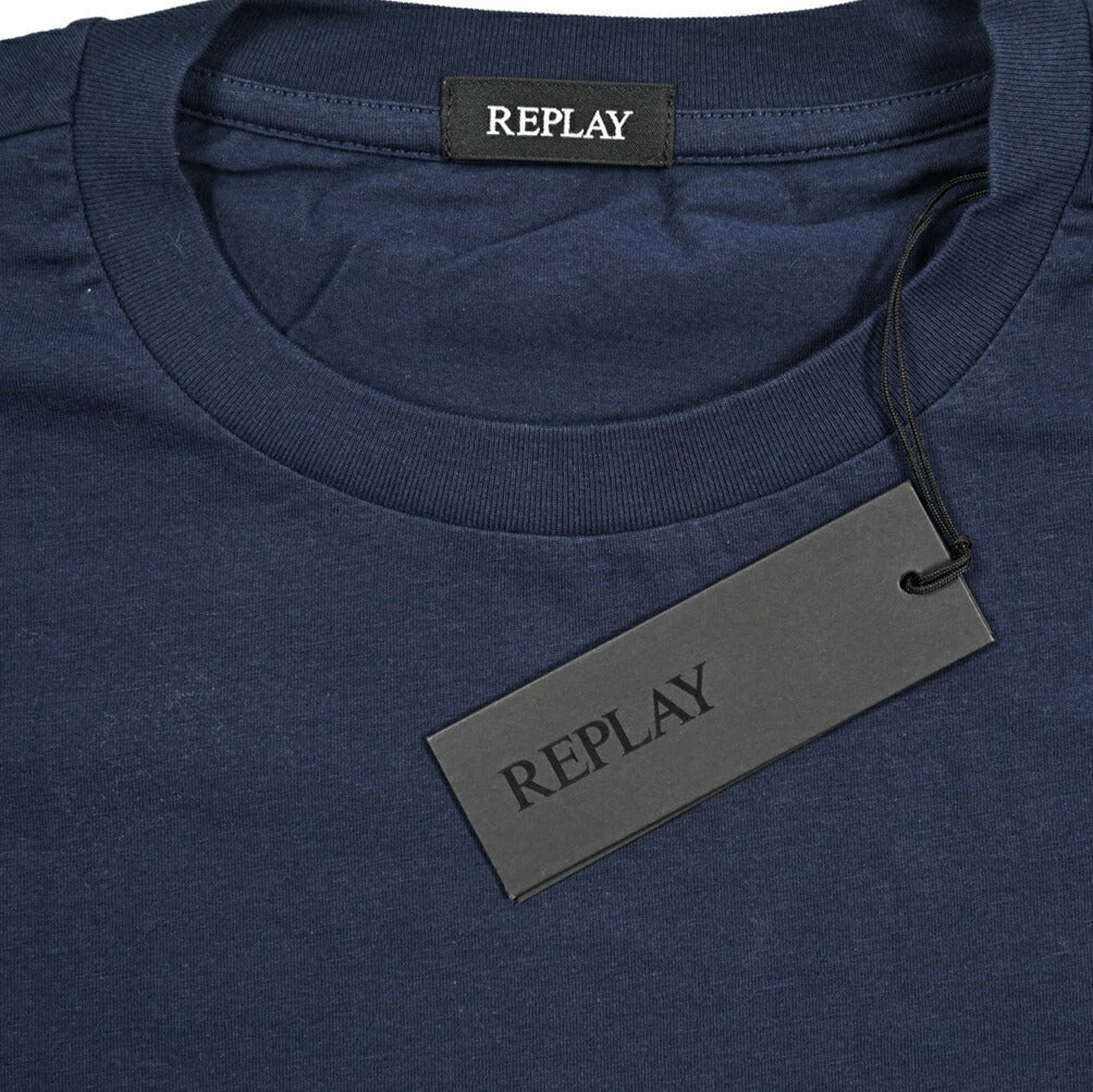 REPLAY コットン100% 半袖Tシャツ ネイビー XL | GUARDAROBA MILANO OFFICIAL STORE