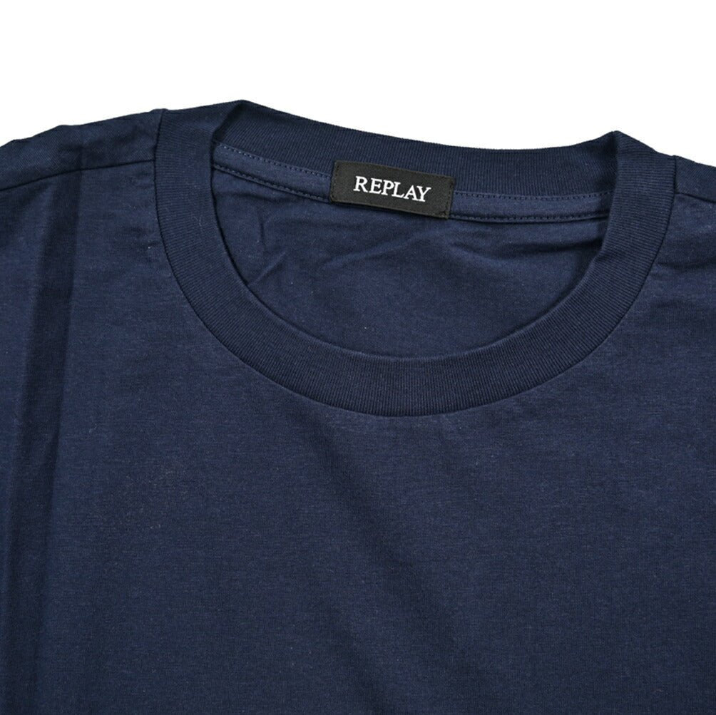 REPLAY コットン100% 半袖Tシャツ ネイビー XL | GUARDAROBA MILANO OFFICIAL STORE