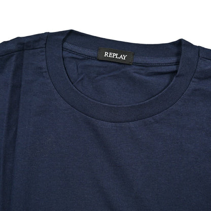 REPLAY コットン100% 半袖Tシャツ ネイビー XL | GUARDAROBA MILANO OFFICIAL STORE