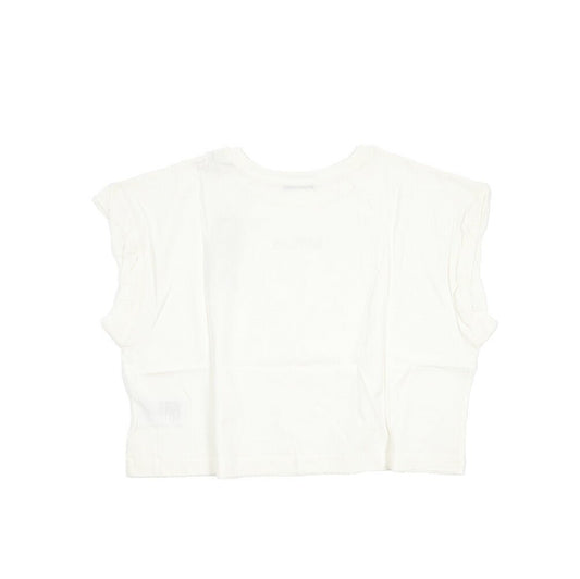 REPLAY コットン100% ノースリーブクロップド Tシャツ ホワイト XS | GUARDAROBA MILANO OFFICIAL STORE