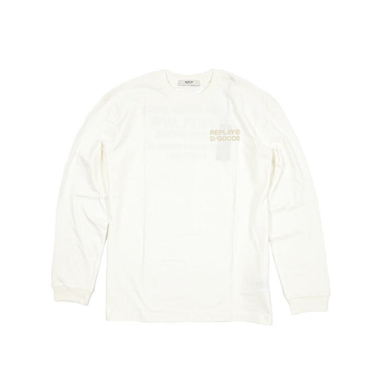 REPLAY コットン100% リラックスフィット長袖 Tシャツ ホワイト L | GUARDAROBA MILANO OFFICIAL STORE
