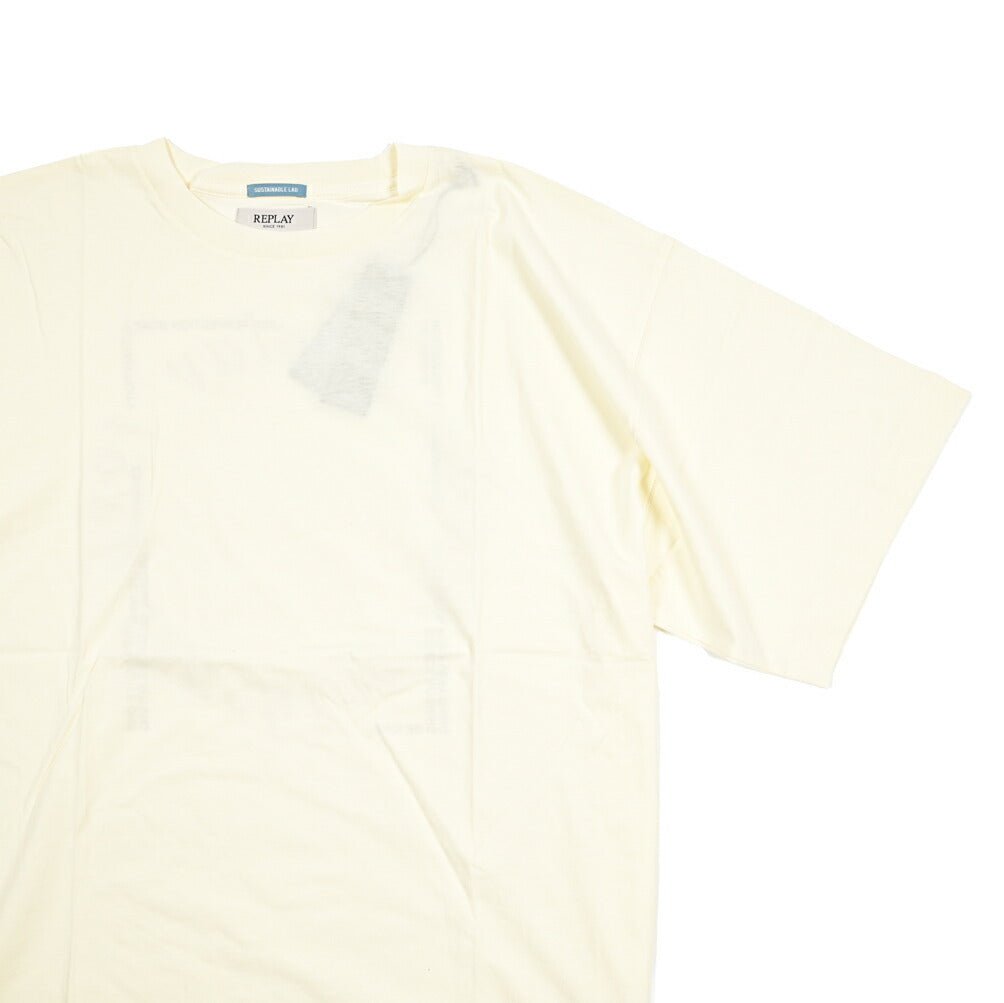 REPLAY オーガニックコットン100% 半袖ロゴ Tシャツ オフホワイト S | GUARDAROBA MILANO OFFICIAL STORE