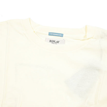 REPLAY オーガニックコットン100% 半袖ロゴ Tシャツ オフホワイト S | GUARDAROBA MILANO OFFICIAL STORE