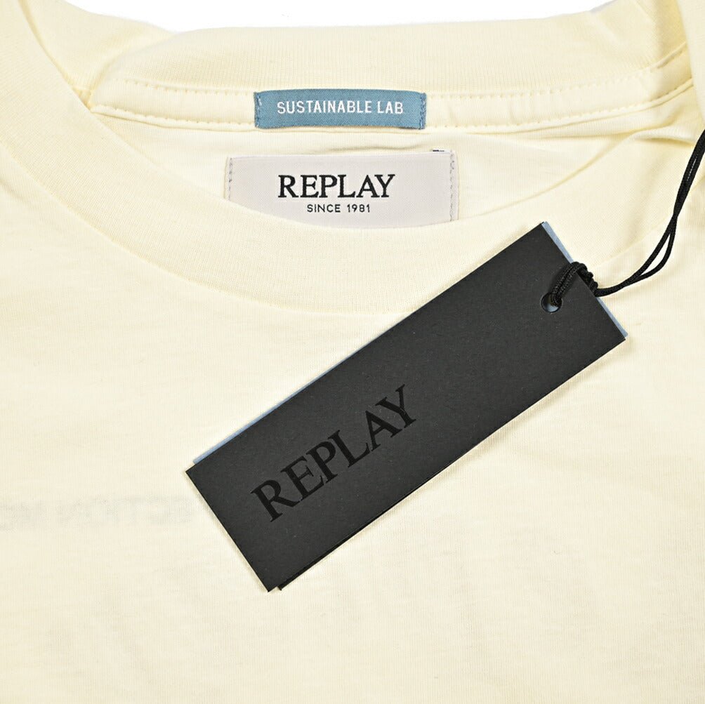 REPLAY オーガニックコットン100% 半袖ロゴ Tシャツ オフホワイト S | GUARDAROBA MILANO OFFICIAL STORE