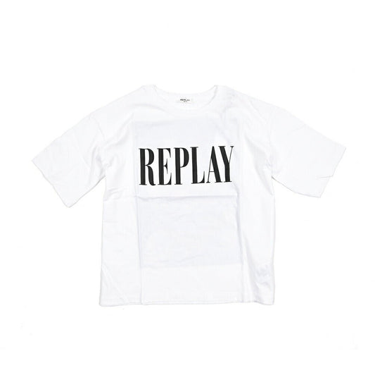 REPLAY コットン100% 半袖ロゴTシャツ ホワイト XS | GUARDAROBA MILANO OFFICIAL STORE
