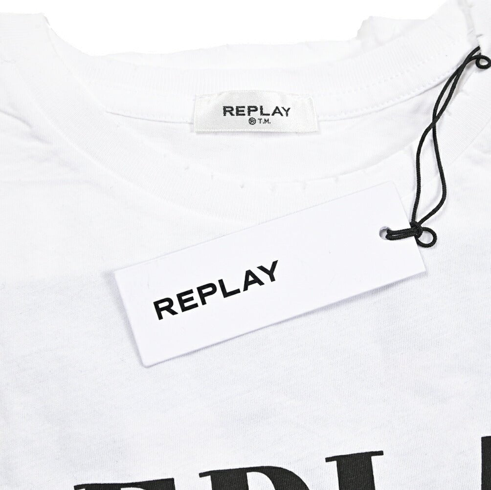 REPLAY コットン100% 半袖ロゴTシャツ ホワイト XS | GUARDAROBA MILANO OFFICIAL STORE