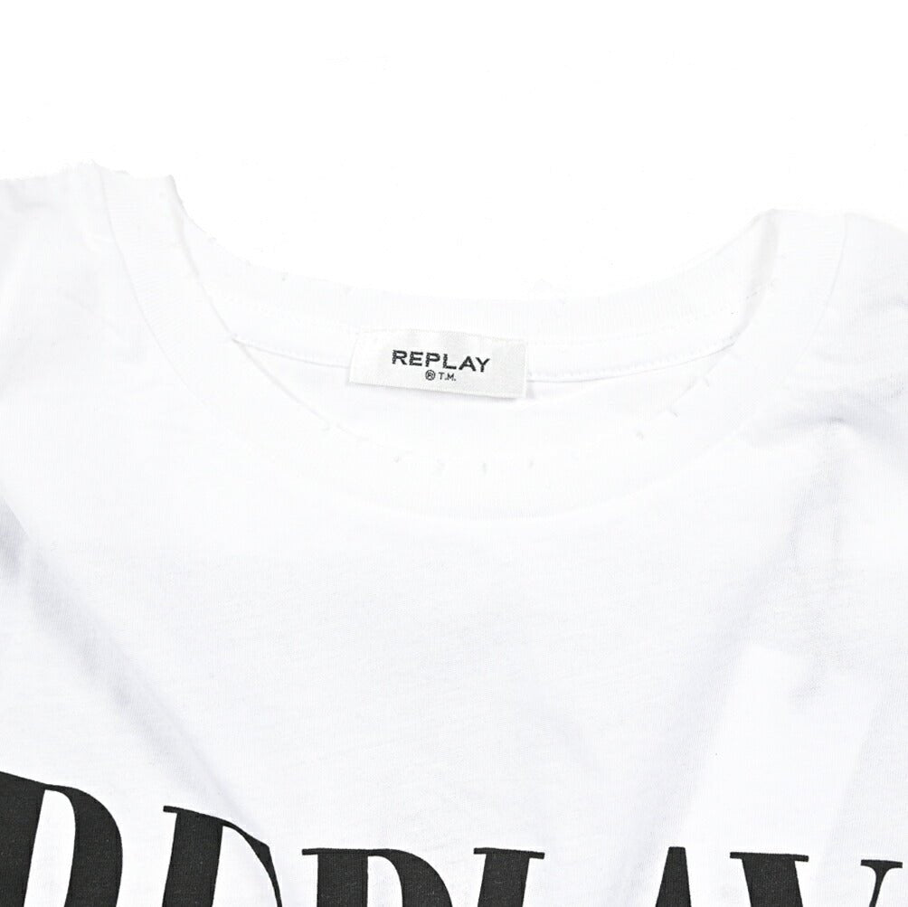 REPLAY コットン100% 半袖ロゴTシャツ ホワイト XS | GUARDAROBA MILANO OFFICIAL STORE