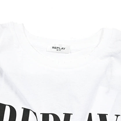 REPLAY コットン100% 半袖ロゴTシャツ ホワイト XS | GUARDAROBA MILANO OFFICIAL STORE