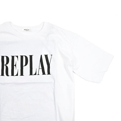 REPLAY コットン100% 半袖ロゴTシャツ ホワイト XS | GUARDAROBA MILANO OFFICIAL STORE
