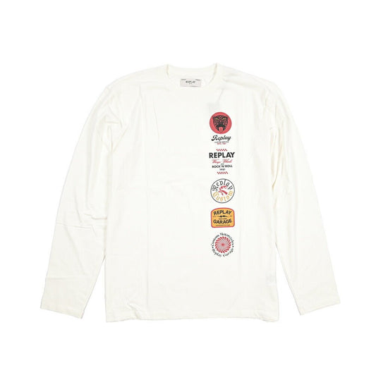 REPLAY コットン100% 長袖 Tシャツ ホワイト 2XL | GUARDAROBA MILANO OFFICIAL STORE