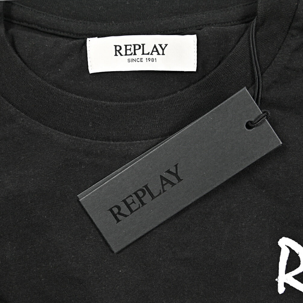 REPLAY コットン100% 半袖Tシャツ ブラック XL | GUARDAROBA MILANO OFFICIAL STORE