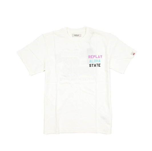 REPLAY コットン100% 半袖Tシャツ ホワイト M | GUARDAROBA MILANO OFFICIAL STORE