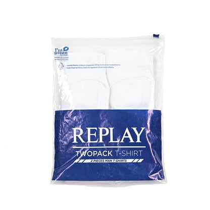 REPLAY 2Pack Tee Vネック半袖Tシャツ ホワイト S | GUARDAROBA MILANO OFFICIAL STORE