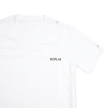 REPLAY 2Pack Tee Vネック半袖Tシャツ ホワイト S | GUARDAROBA MILANO OFFICIAL STORE