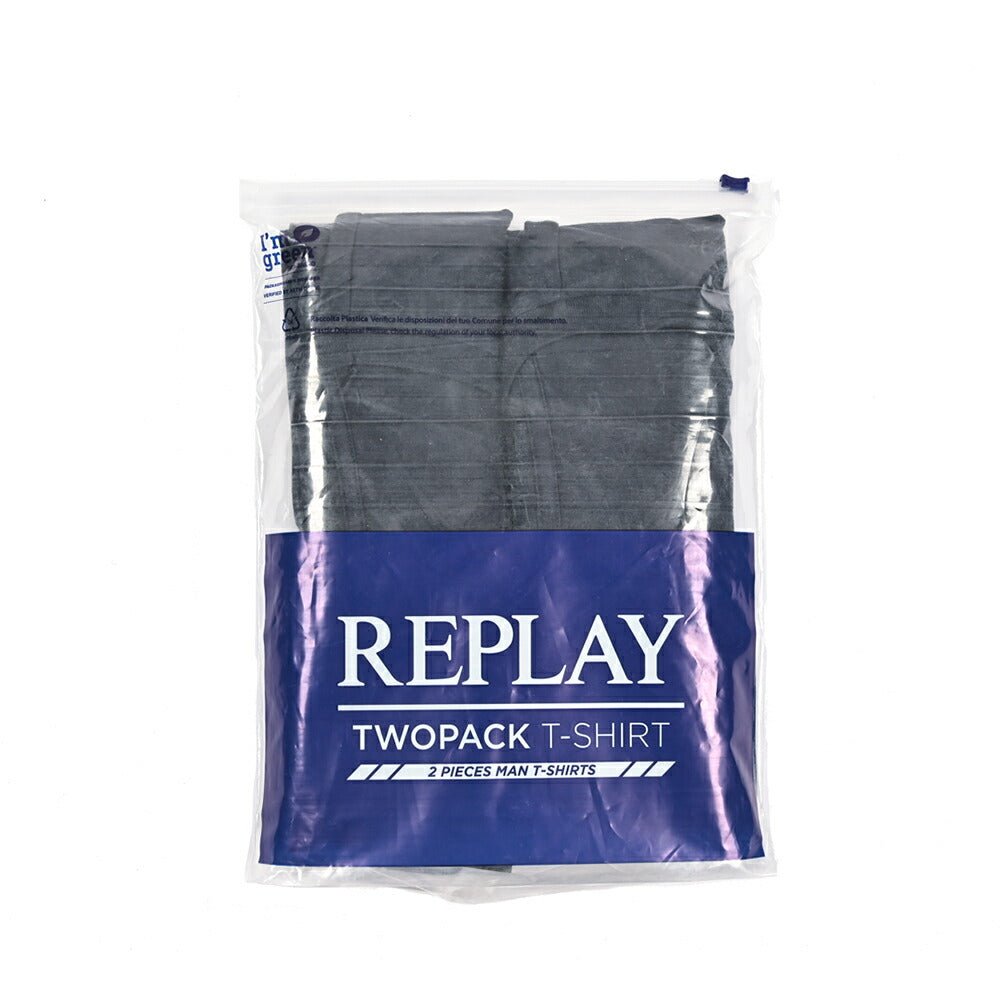 REPLAY 2Pack Tee Vネック半袖Tシャツ ネイビー M | GUARDAROBA MILANO OFFICIAL STORE