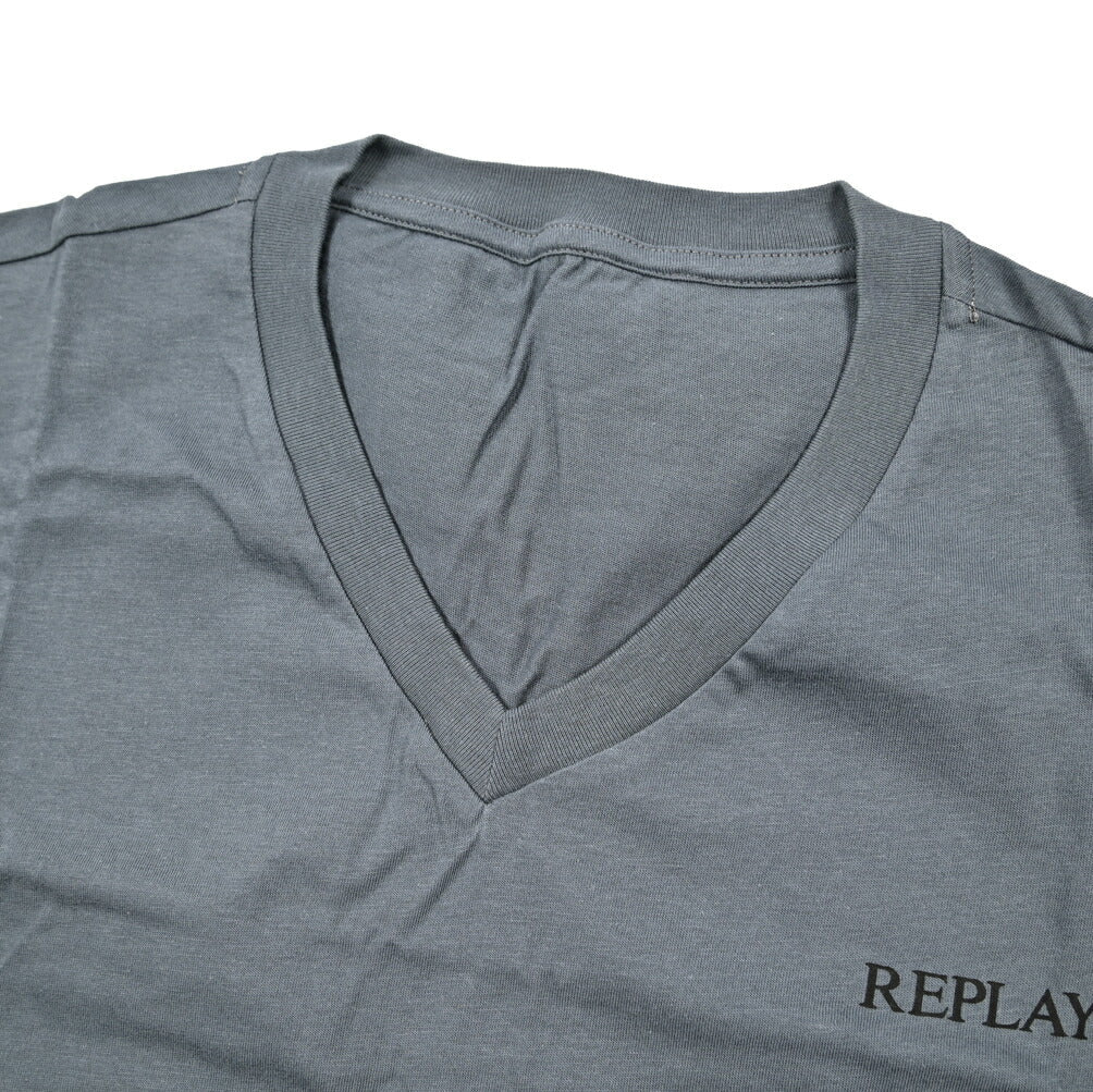 REPLAY 2Pack Tee Vネック半袖Tシャツ グレー M | GUARDAROBA MILANO OFFICIAL STORE