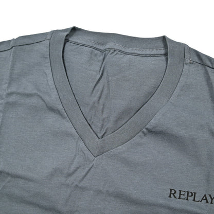 REPLAY 2Pack Tee Vネック半袖Tシャツ グレー M | GUARDAROBA MILANO OFFICIAL STORE