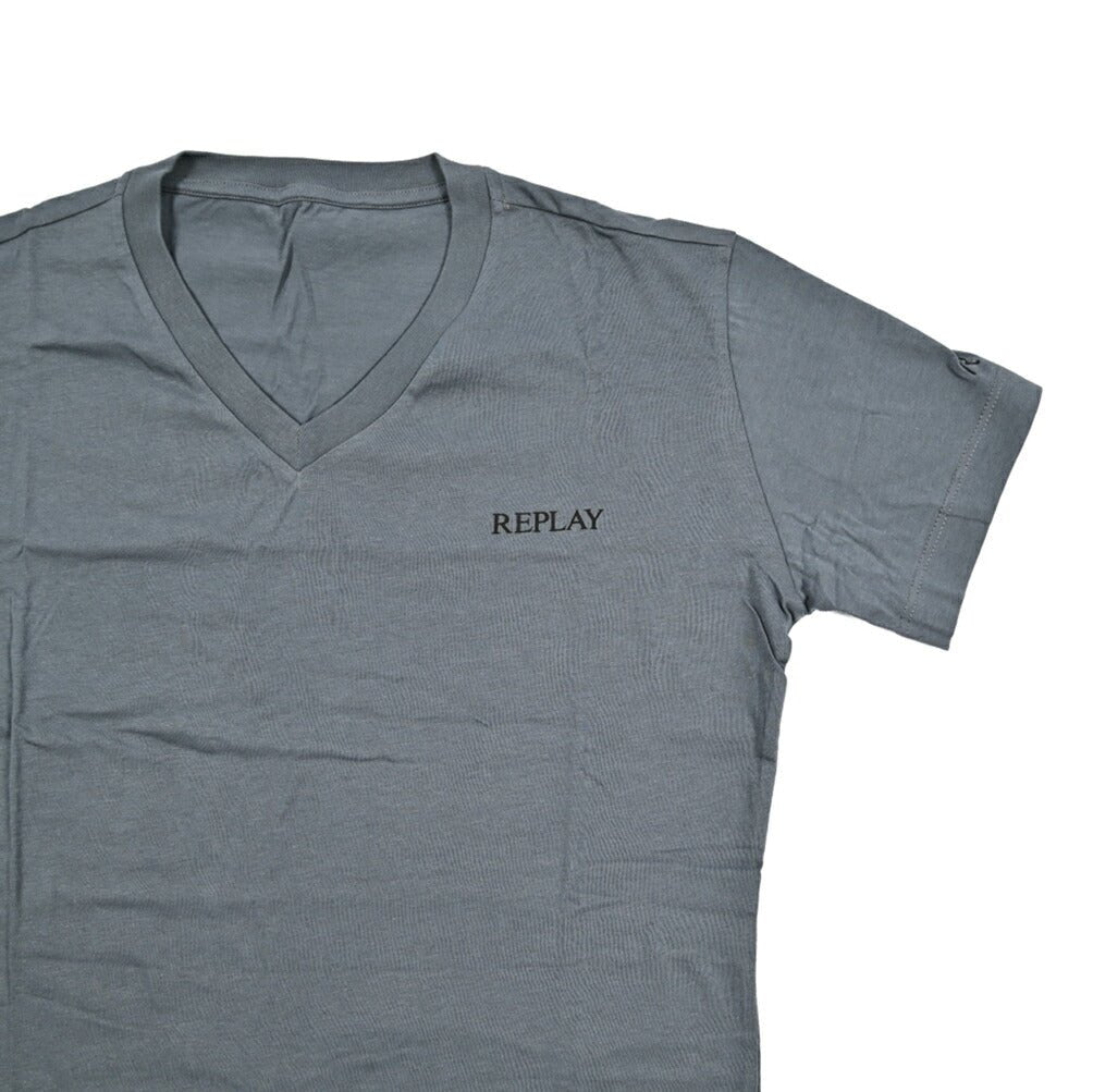 REPLAY 2Pack Tee Vネック半袖Tシャツ グレー M | GUARDAROBA MILANO OFFICIAL STORE
