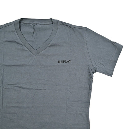 REPLAY 2Pack Tee Vネック半袖Tシャツ グレー M | GUARDAROBA MILANO OFFICIAL STORE