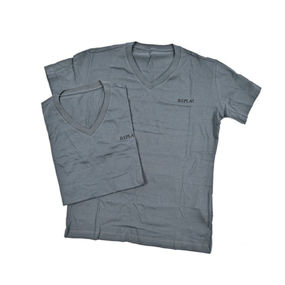 REPLAY 2Pack Tee Vネック半袖Tシャツ グレー M | GUARDAROBA MILANO OFFICIAL STORE