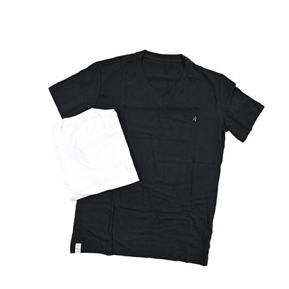 REPLAY 2Pack Tee Vネック半袖Tシャツ ブラック・ホワイト M | GUARDAROBA MILANO OFFICIAL STORE
