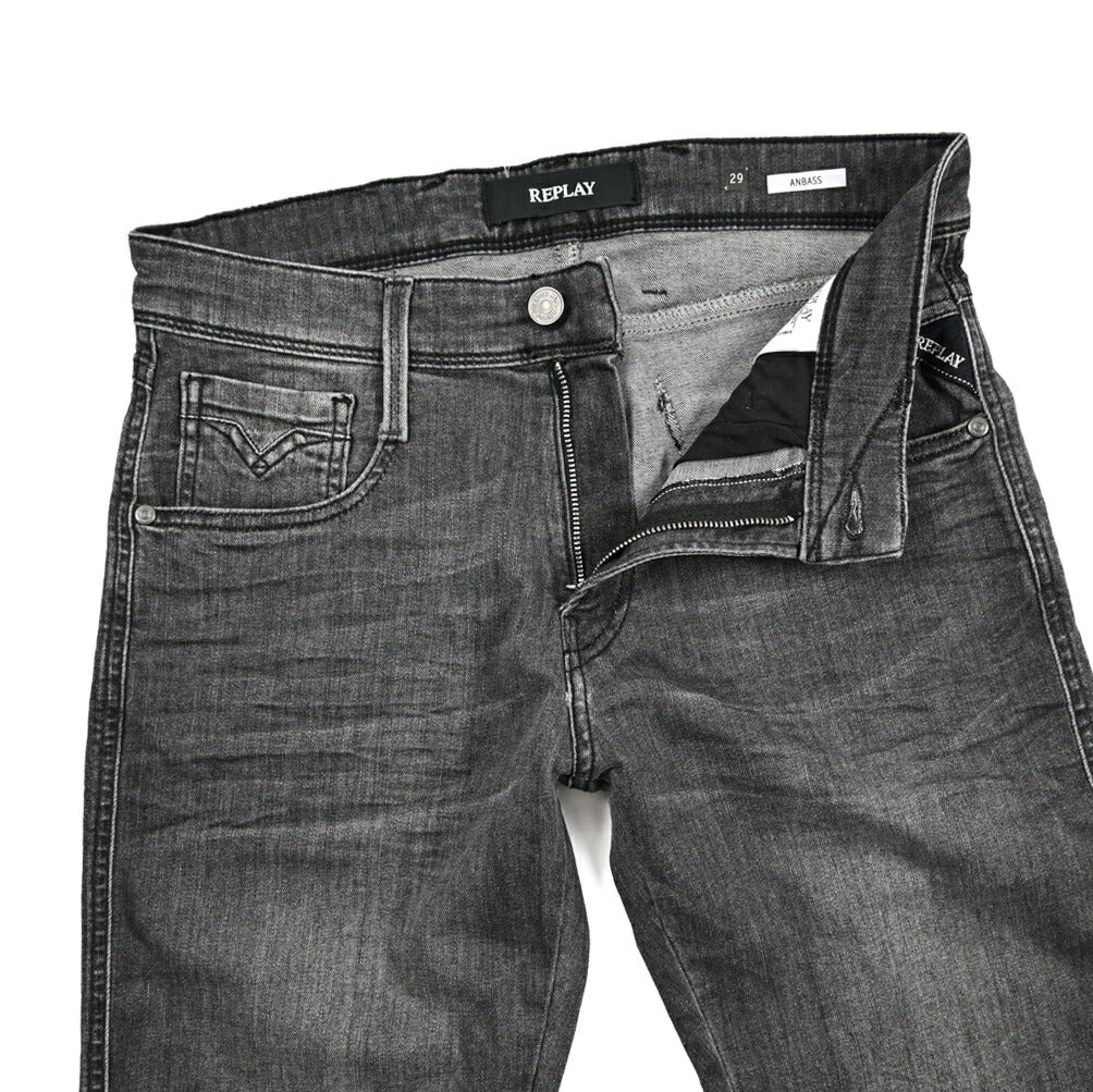REPLAY "ANBASS" ストレッチデニム スリムジーンズ / M914 グレー W29 | GUARDAROBA MILANO OFFICIAL STORE