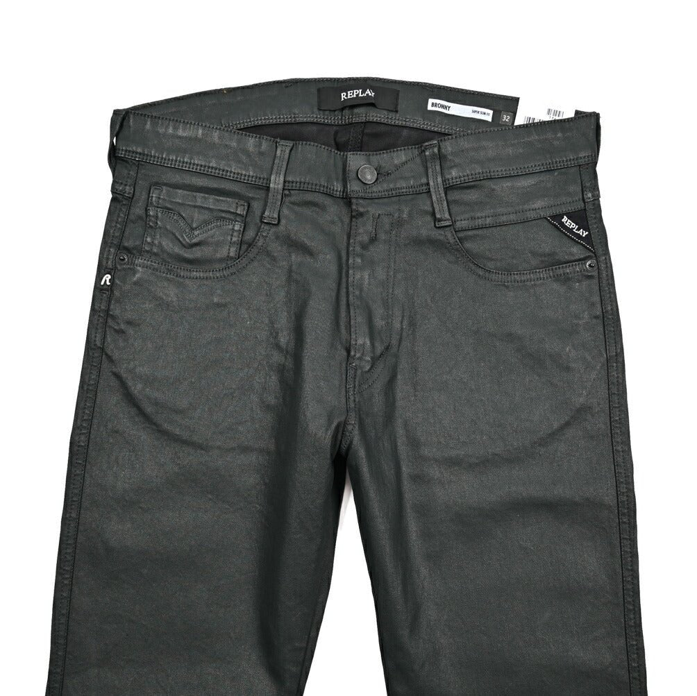 秋冬先行セール｜REPLAY BRONNY コーティングデニム スーパースリムフィットストレッチジーンズ / MA934O｜429082-W32-L32｜GUARDAROBA MILANO OFFICIAL STORE