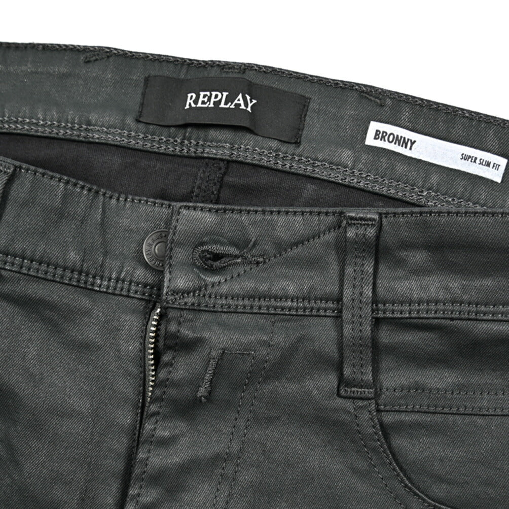 秋冬先行セール｜REPLAY BRONNY コーティングデニム スーパースリムフィットストレッチジーンズ / MA934O｜429082-W32-L32｜GUARDAROBA MILANO OFFICIAL STORE