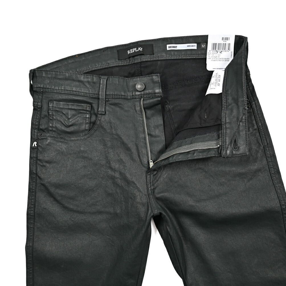 秋冬先行セール｜REPLAY BRONNY コーティングデニム スーパースリムフィットストレッチジーンズ / MA934O｜429082-W32-L32｜GUARDAROBA MILANO OFFICIAL STORE