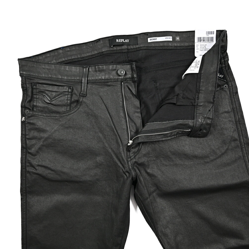 秋冬先行セール｜REPLAY BRONNY コーティングデニム スーパースリムフィットストレッチジーンズ / MA934O｜429086-W38-L30｜GUARDAROBA MILANO OFFICIAL STORE