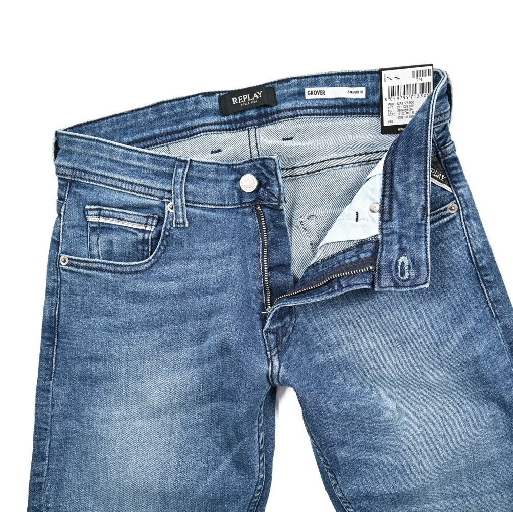 秋冬先行セール｜REPLAY GROVER ストレッチデニム ストレートフィットジーンズ / M972Z｜428669-W29-L34｜GUARDAROBA MILANO OFFICIAL STORE