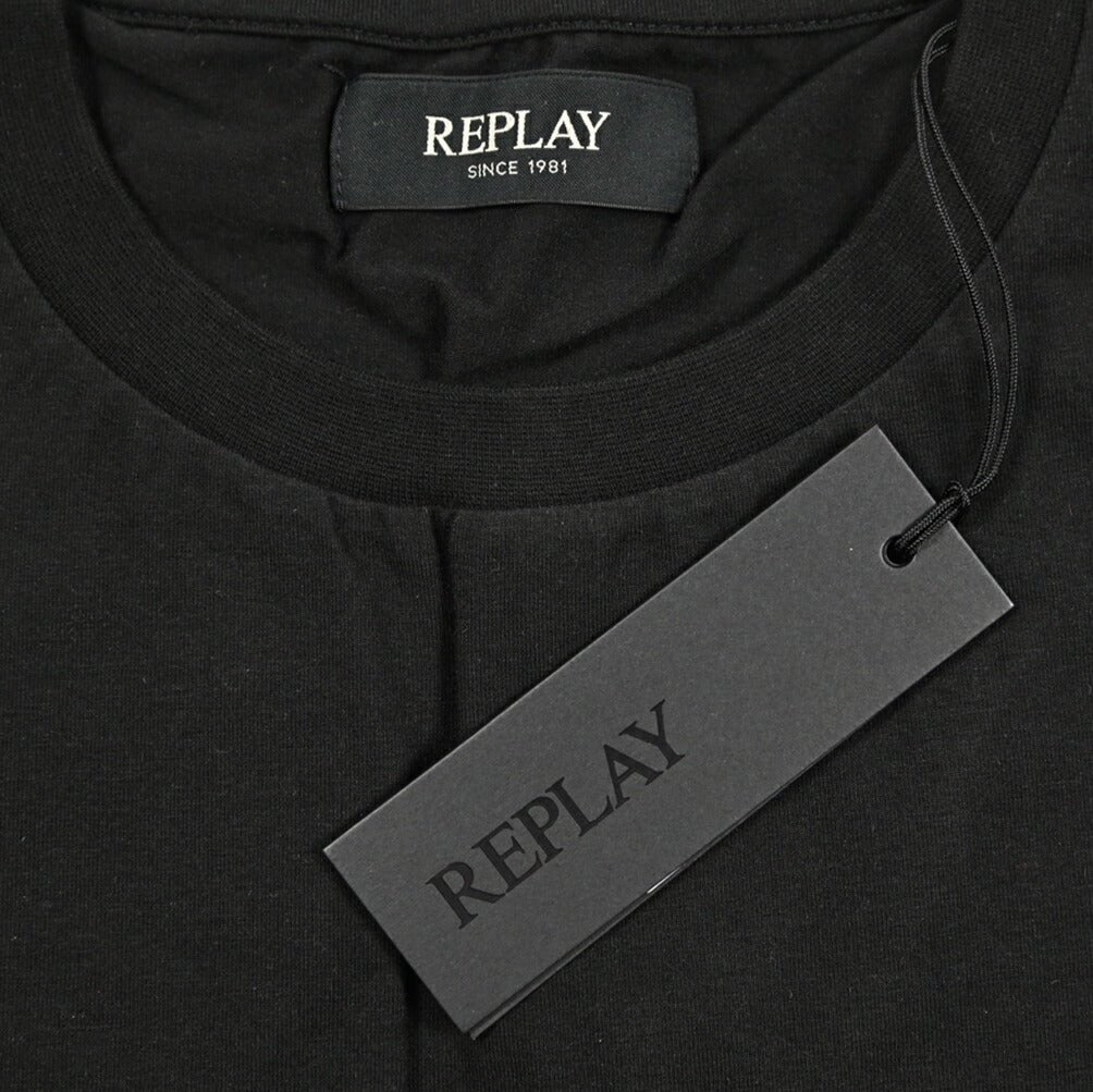 REPLAY ストレッチコットン 半袖Tシャツ ブラック M | GUARDAROBA MILANO OFFICIAL STORE