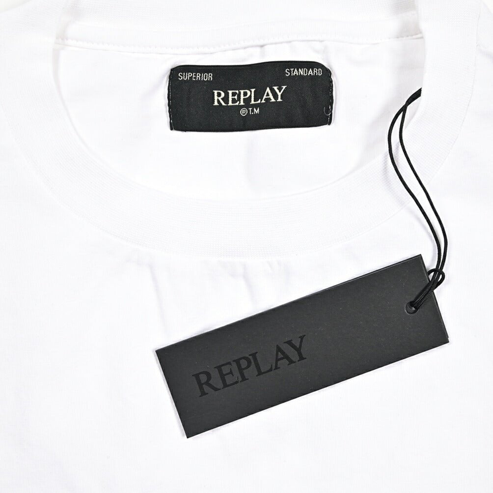 REPLAY ストレッチコットン 半袖Tシャツ ホワイト L | GUARDAROBA MILANO OFFICIAL STORE
