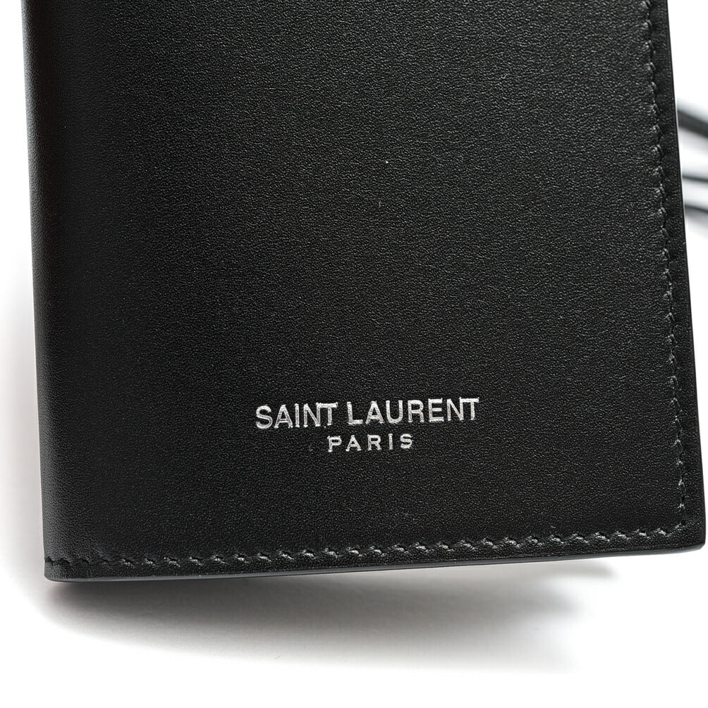 SAINT LAURENT カーフレザー ネックウォレット(フリップカードケース)｜GUARDAROBA MILANO OFFICIAL STORE