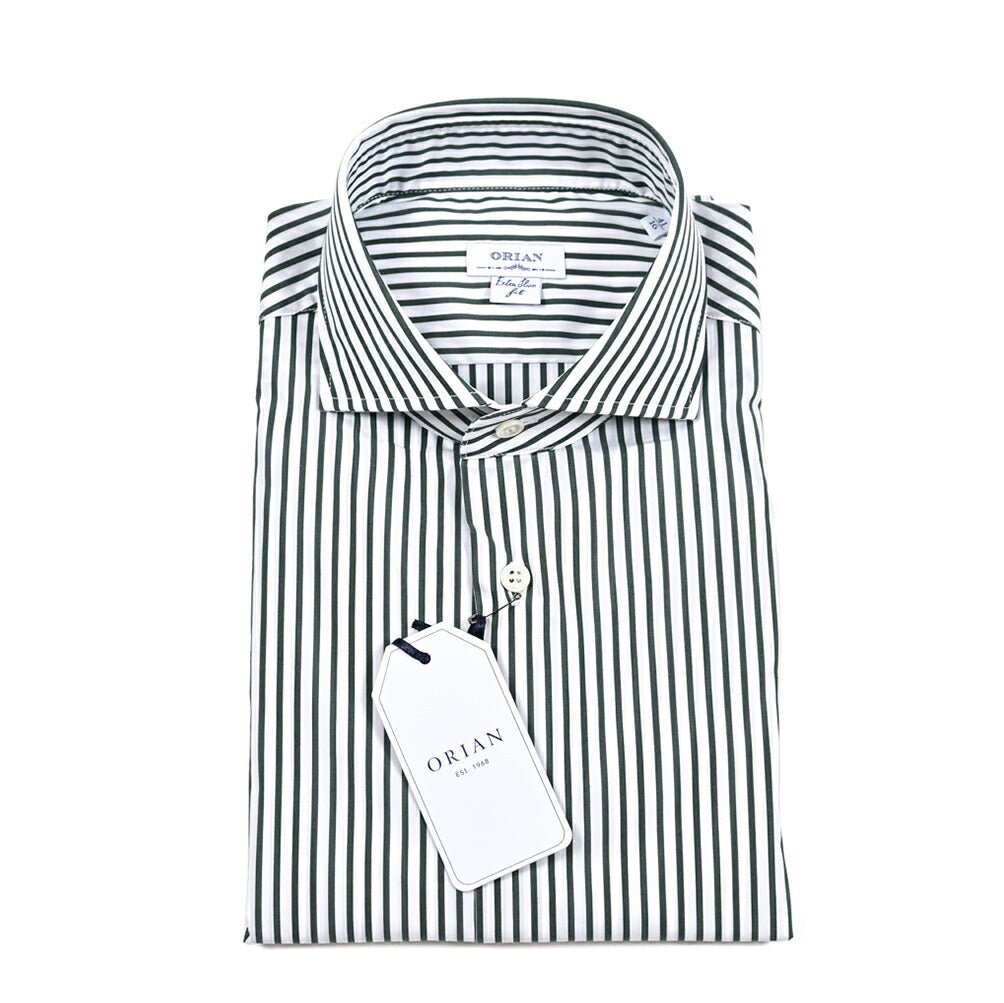 SALE｜ORIAN オリアン / ストレッチコットン ストライプシャツ / EXTRA