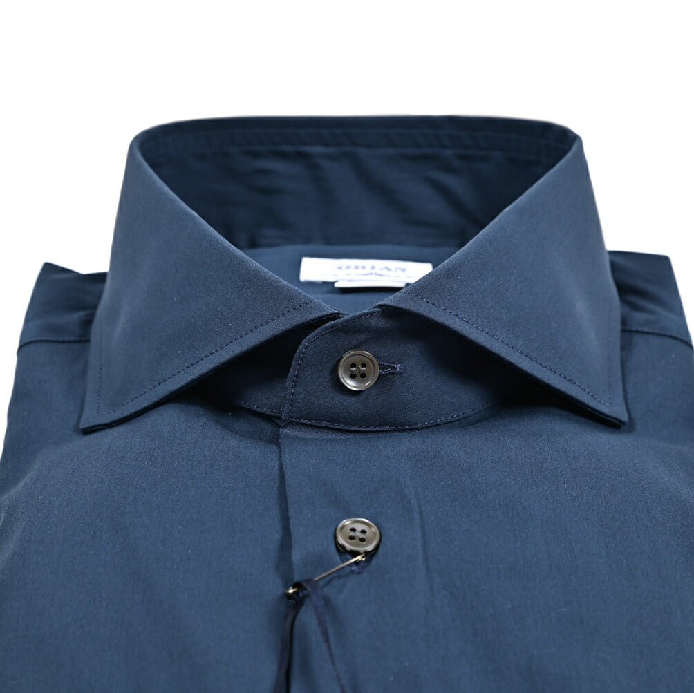 ORIAN/ダークネイビー/シャドー花柄/コットンストレッチシャツ SALE｜ORIAN オリアン / ストレッチコットン ホリゾンタルカラーシャツ