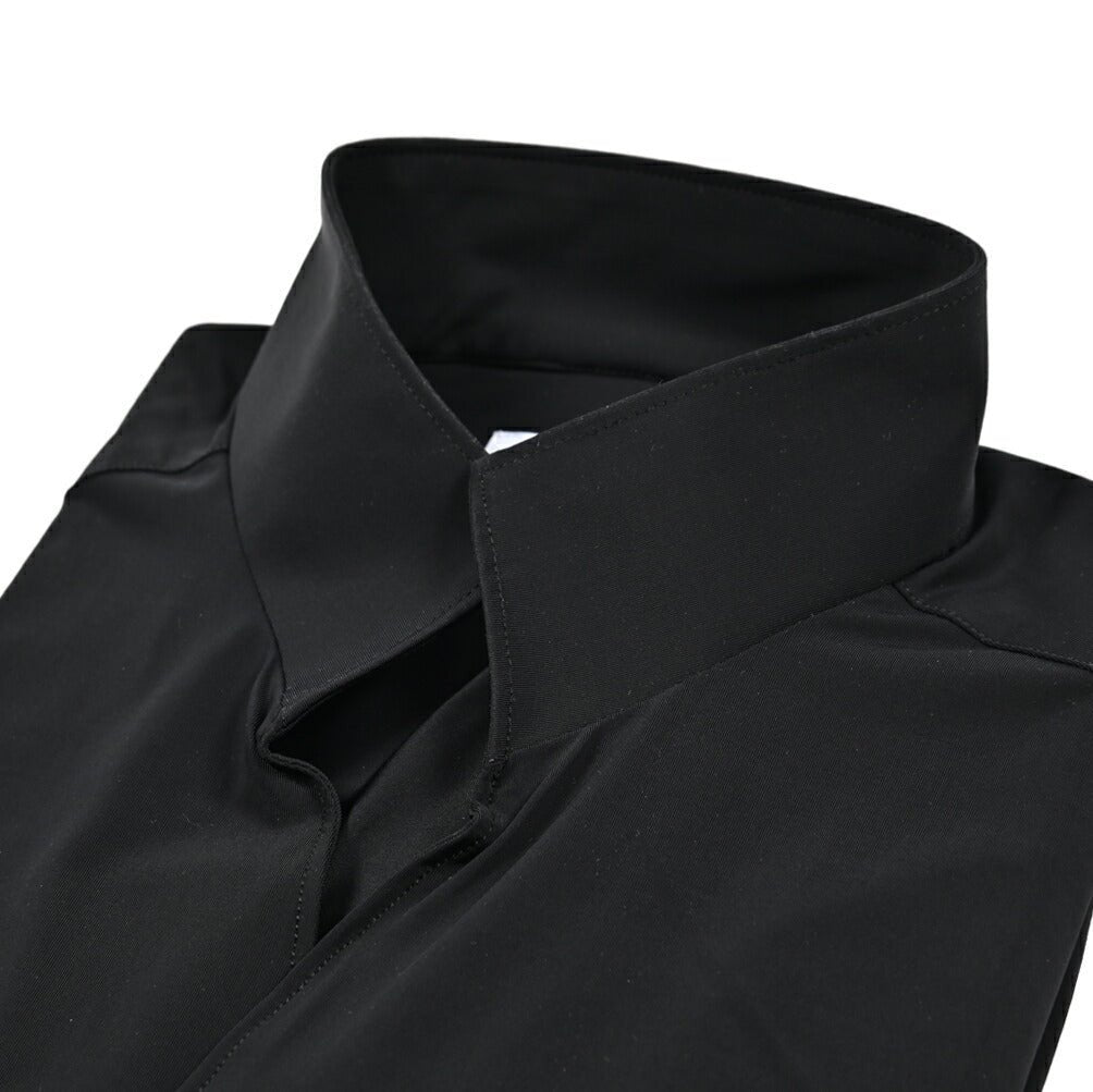 ORIAN ホリゾンタルカラー 黒シャツ size42-16H イタリア製 SALE｜ORIAN オリアン / ストレッチコットン ホリゾンタルカラーシャツ