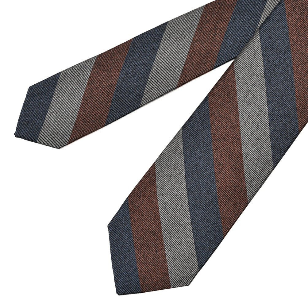 SALE｜BARBA シルク100% レジメンタル柄ネクタイ(セッテピエゲ)｜428385｜GUARDAROBA MILANO OFFICIAL STORE