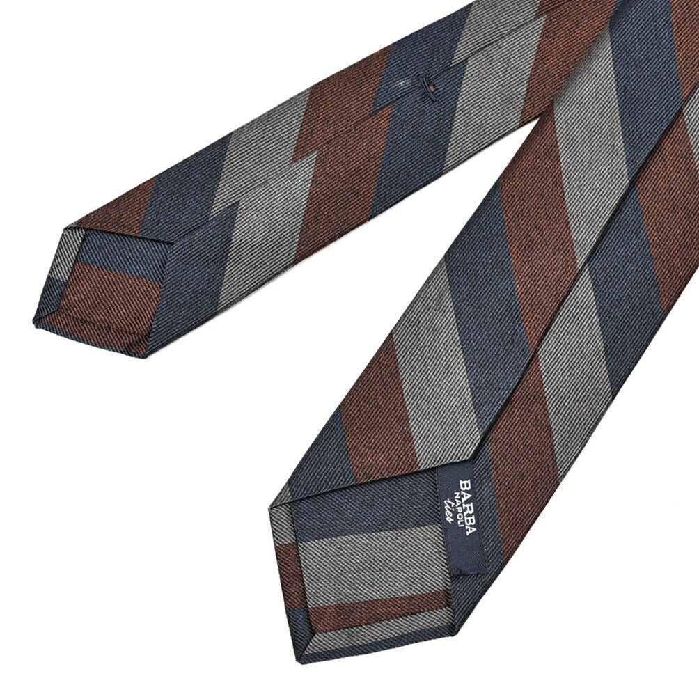 SALE｜BARBA シルク100% レジメンタル柄ネクタイ(セッテピエゲ)｜428385｜GUARDAROBA MILANO OFFICIAL STORE