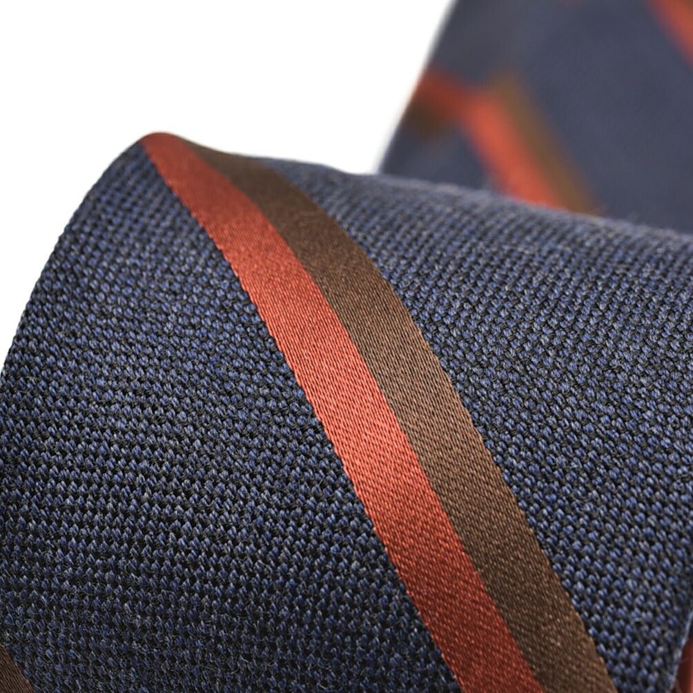 SALE｜BARBA ヴァージンウールシルク レジメンタル柄ネクタイ(セッテピエゲ)｜428359｜GUARDAROBA MILANO OFFICIAL STORE