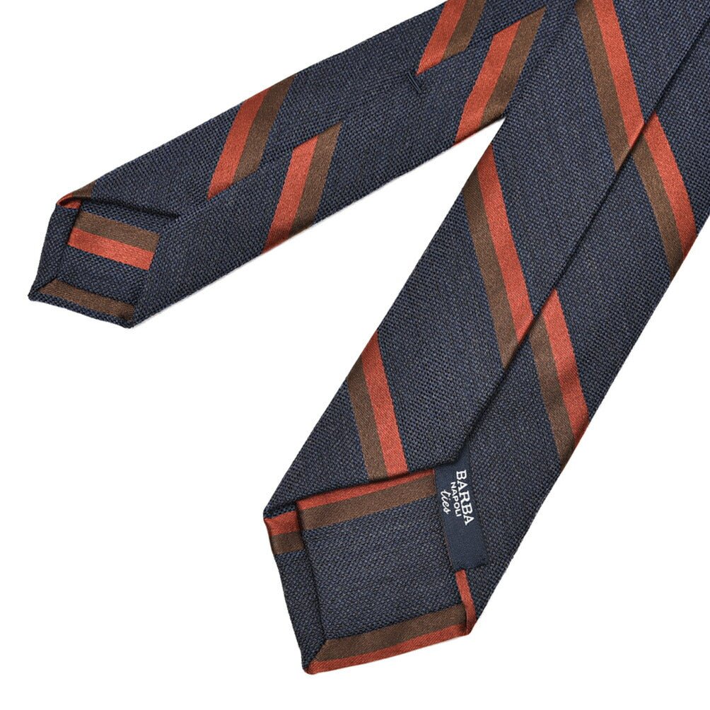 SALE｜BARBA ヴァージンウールシルク レジメンタル柄ネクタイ(セッテピエゲ)｜428359｜GUARDAROBA MILANO OFFICIAL STORE