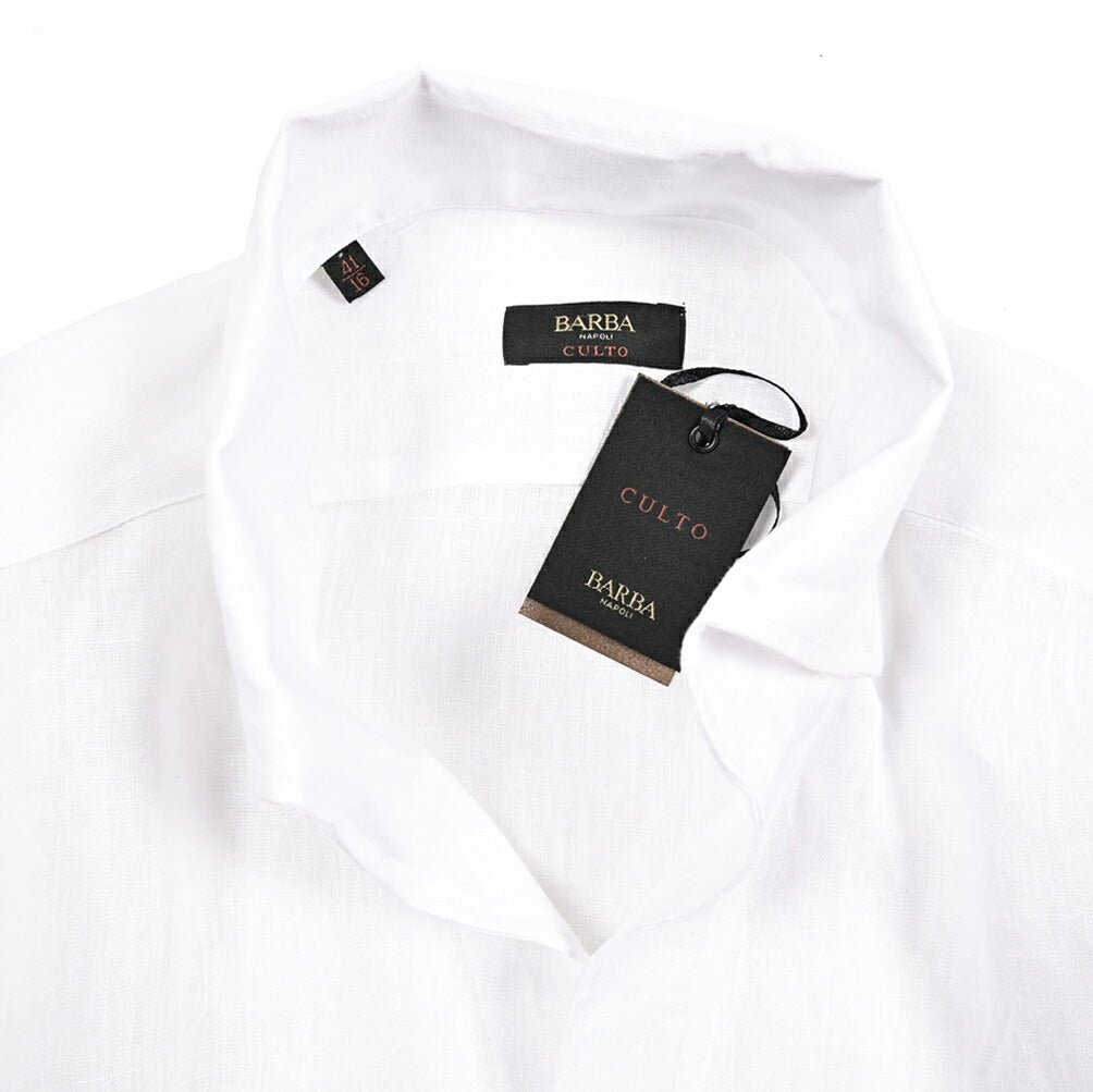 SALE｜BARBA CULTO リネン100% スキッパーカラーシャツ 開襟シャツ｜435697｜GUARDAROBA MILANO OFFICIAL STORE