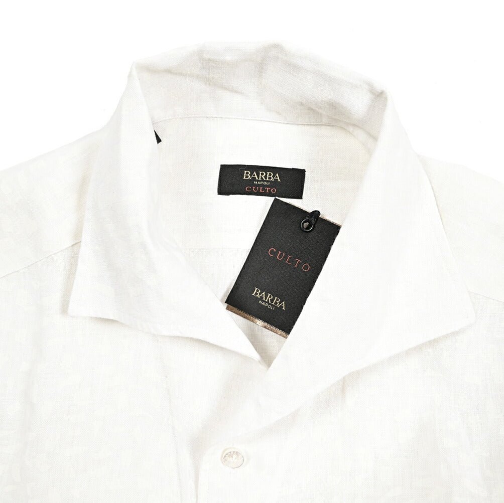 SALE｜BARBA CULTO リネン100% スキッパーカラーシャツ 開襟シャツ｜435698｜GUARDAROBA MILANO OFFICIAL STORE