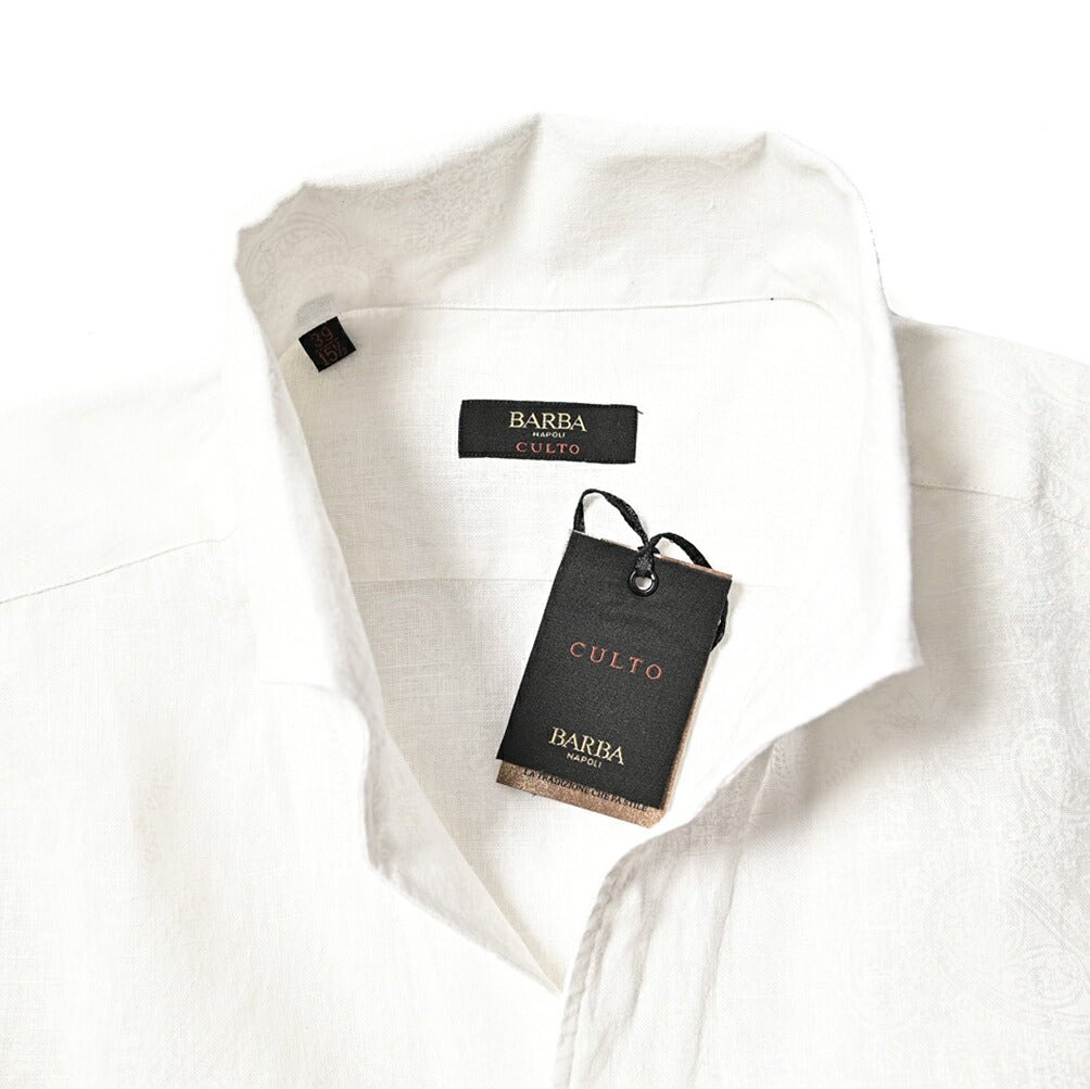 SALE｜BARBA CULTO リネン100% スキッパーカラーシャツ 開襟シャツ｜435701｜GUARDAROBA MILANO OFFICIAL STORE