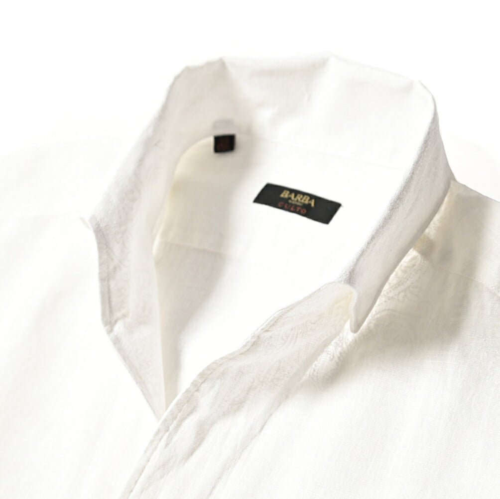 SALE｜BARBA CULTO リネン100% スキッパーカラーシャツ 開襟シャツ｜435701｜GUARDAROBA MILANO OFFICIAL STORE